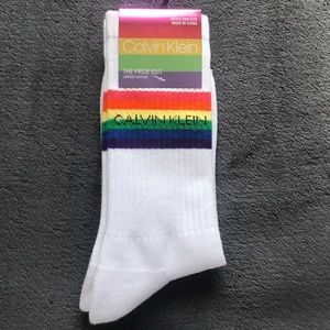Calvin Klein Pride Logo Stripe Crew Socks